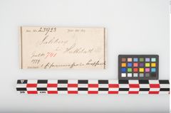 Etikett zu Bimetalldolchmesserscheide (NHMW-PRAE-025923)